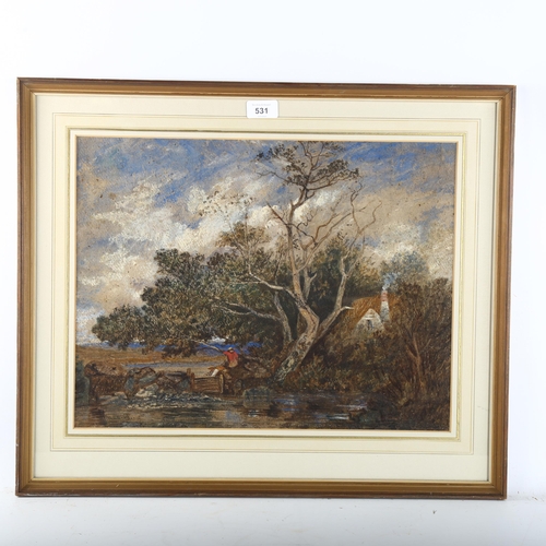 531 - Richard Bond (1808 - 1886), On The Lledder, 1861, signed, 35cm x 46cm, framed