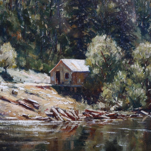 532 - Howard Barron (1900 - 1991), reflections - Macdonald River Australia, signed, 34cm x 45cm, framed