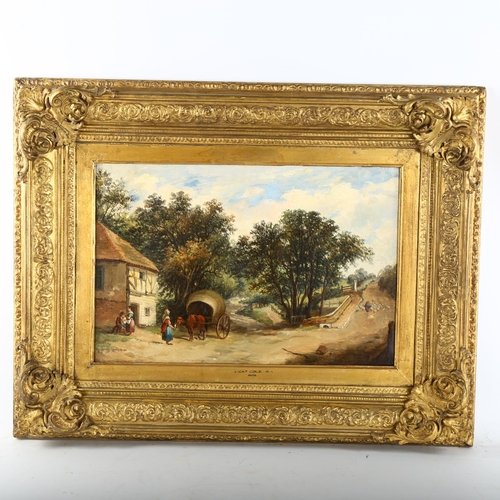 533 - George Vicat Cole (1833 - 1893), a country lane, oil on canvas, 1878, signed with monogram, 30cm x 4... 