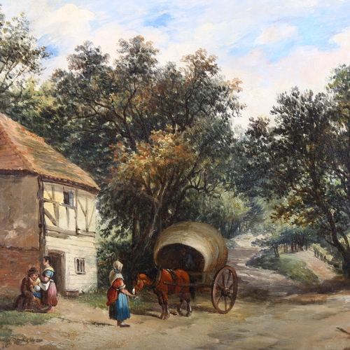 533 - George Vicat Cole (1833 - 1893), a country lane, oil on canvas, 1878, signed with monogram, 30cm x 4... 