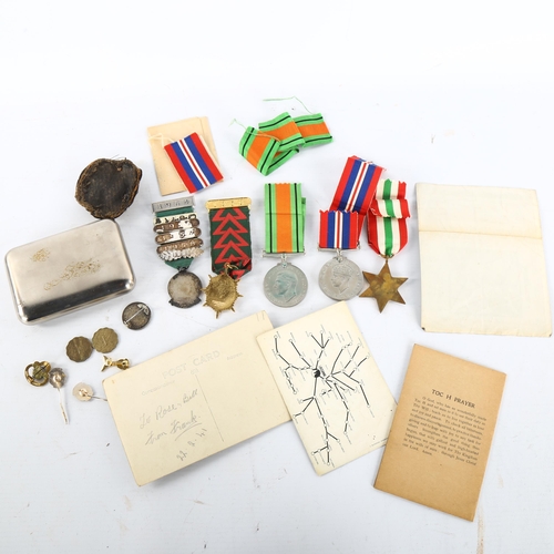 198 - A group of 3 Second World War Service medals, awarded to F Lane RAF, together with photograph, Drivi... 