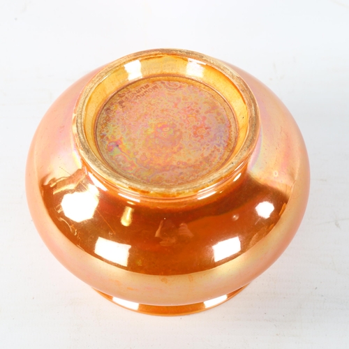 210 - Moorcroft orange lustre glaze pottery bowl, overall diameter 12cm, height 8cm