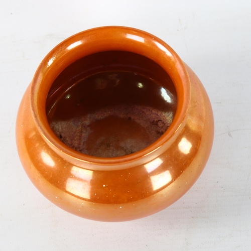 210 - Moorcroft orange lustre glaze pottery bowl, overall diameter 12cm, height 8cm