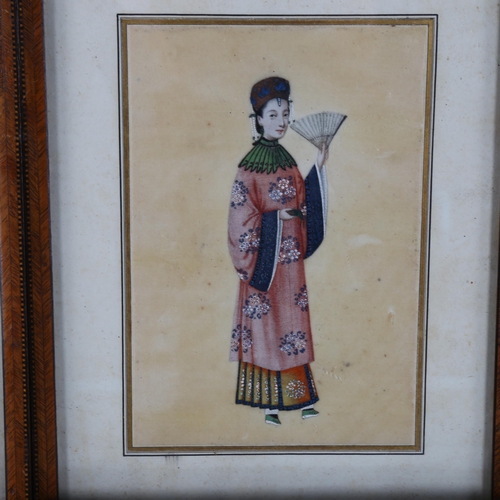 226 - 6 x 19th century Chinese watercolours on rice paper, depicting court figures and archers, framed (7)