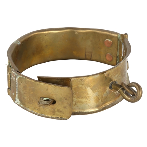 249 - A brass dog collar, internal diameter 12cm