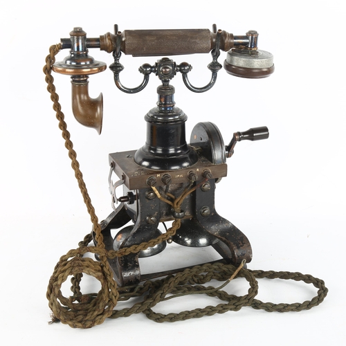 259 - ** Withdrawn** - A late 19th / early 20th century Ericsson No. 16 telephone, with bakelite mounts, m... 