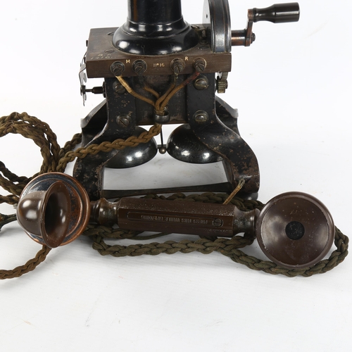 259 - ** Withdrawn** - A late 19th / early 20th century Ericsson No. 16 telephone, with bakelite mounts, m... 