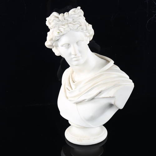 263 - C Delpech, Art Union Of London Parian porcelain Classical bust dated 1861, height 32cm