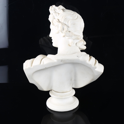 263 - C Delpech, Art Union Of London Parian porcelain Classical bust dated 1861, height 32cm