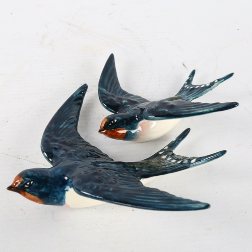 268 - A set of 3 Beswick wall-hanging Swallows, model 757, longest 15cm