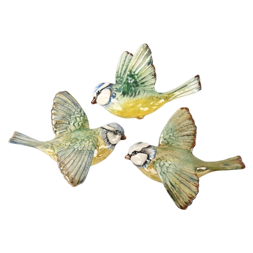 269 - 3 Beswick wall-hanging Bluetits, models 705, 706 and 707, longest 12cm