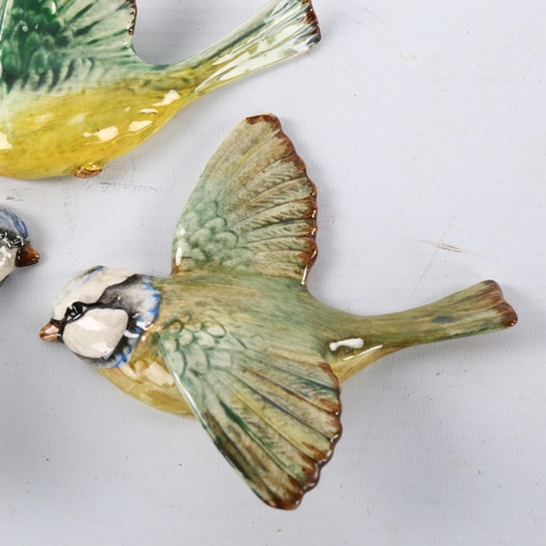 269 - 3 Beswick wall-hanging Bluetits, models 705, 706 and 707, longest 12cm