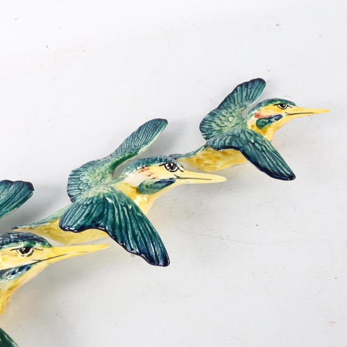 271 - A set of 3 Beswick wall-hanging Kingfishers, model 729-1-2-3, makers marks, longest 20cm