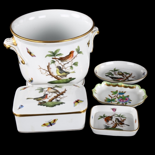 292 - A group of Herend Porcelain, including a 2-handled jardiniere, diameter excluding handles 17cm, a re... 
