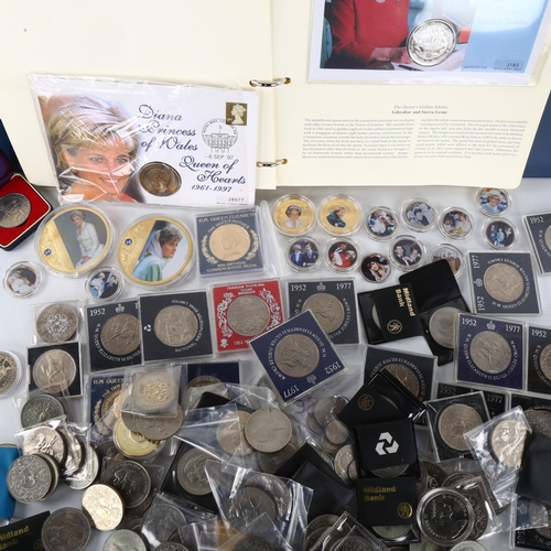 295 - A collection of commemorative coins and medallions, mostly Royal interest