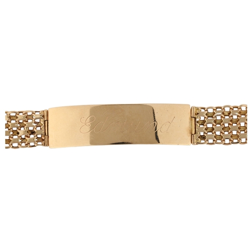 1099 - An Italian 14ct gold identity bracelet, length 21cm, 22.5g