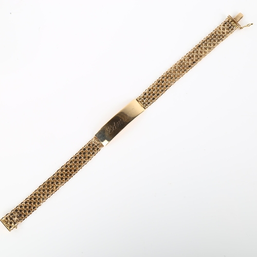 1099 - An Italian 14ct gold identity bracelet, length 21cm, 22.5g