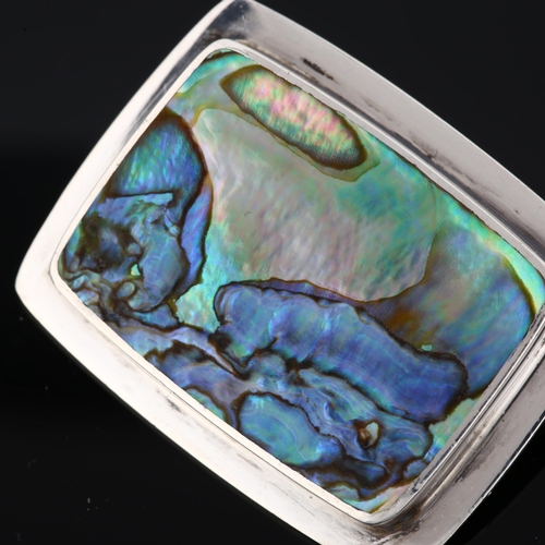 1251 - PALLE BISGAARD - a Danish modernist sterling silver and abalone panel brooch, model no. 8, brooch le... 