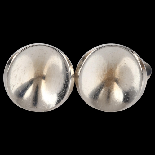 1267 - GEORG JENSEN - a pair of Danish modernist sterling silver cufflinks, designed by Nanna Ditzel, model... 