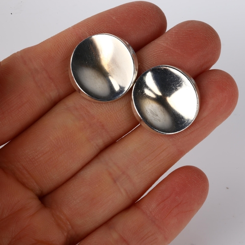 1267 - GEORG JENSEN - a pair of Danish modernist sterling silver cufflinks, designed by Nanna Ditzel, model... 