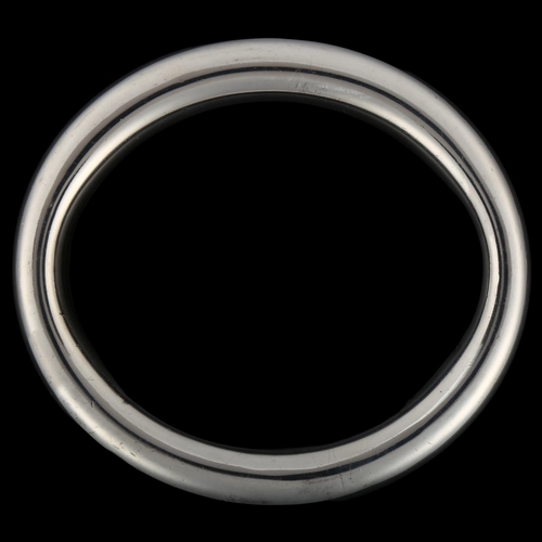 1281 - A large Danish silver plated slave bangle, band width 12.9mm, internal circumference 19.5cm, 68.4g