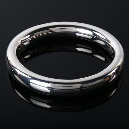 1281 - A large Danish silver plated slave bangle, band width 12.9mm, internal circumference 19.5cm, 68.4g