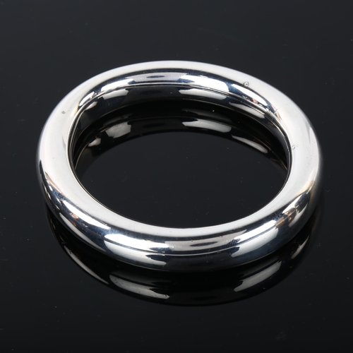 1281 - A large Danish silver plated slave bangle, band width 12.9mm, internal circumference 19.5cm, 68.4g