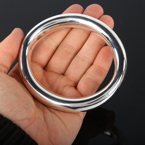 1281 - A large Danish silver plated slave bangle, band width 12.9mm, internal circumference 19.5cm, 68.4g