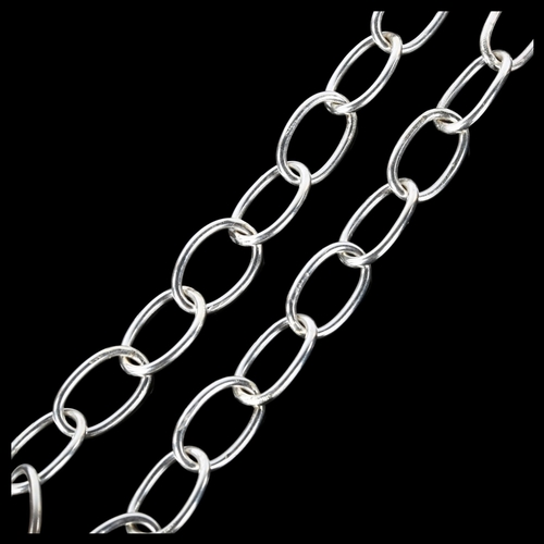 1302 - A handmade sterling silver belcher link chain necklace, by Claude Wilkes, hallmarks London 2015, nec... 