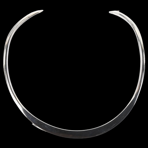 1339 - GEORG JENSEN - a Danish modernist sterling silver neck torque, designed by Anton Michelsen, model no... 