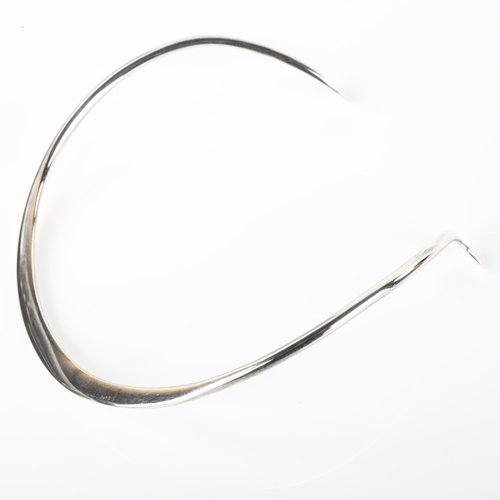 1339 - GEORG JENSEN - a Danish modernist sterling silver neck torque, designed by Anton Michelsen, model no... 