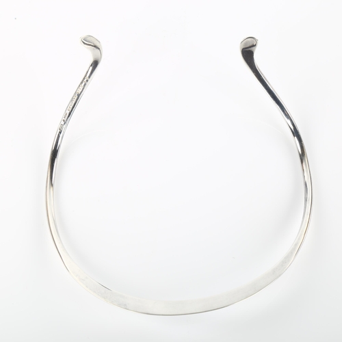 1339 - GEORG JENSEN - a Danish modernist sterling silver neck torque, designed by Anton Michelsen, model no... 