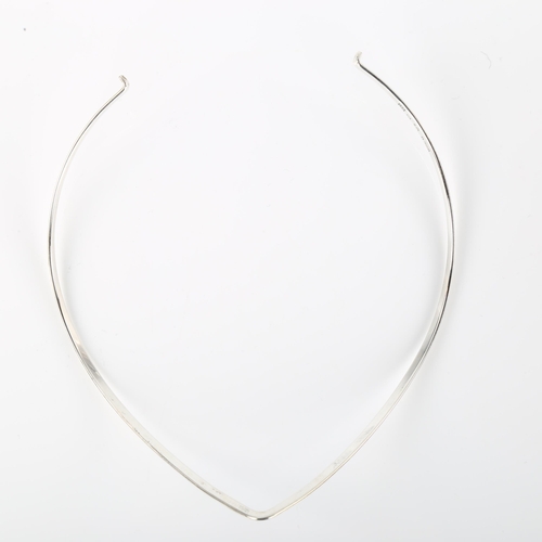 1340 - ALTON - a Swedish modernist sterling silver neck torque, internal circumference approx 40cm, 14.6g