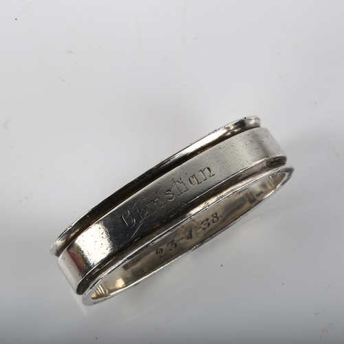 1363 - GEORG JENSEN - a Danish modernist sterling silver napkin ring, designed by Harald Nielsen, model no.... 