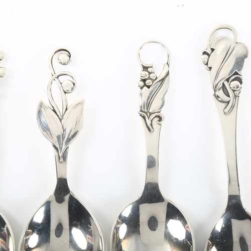 1373 - 4 Danish Art Deco silver preserve spoons, largest length 12cm, 1.8oz total (4)