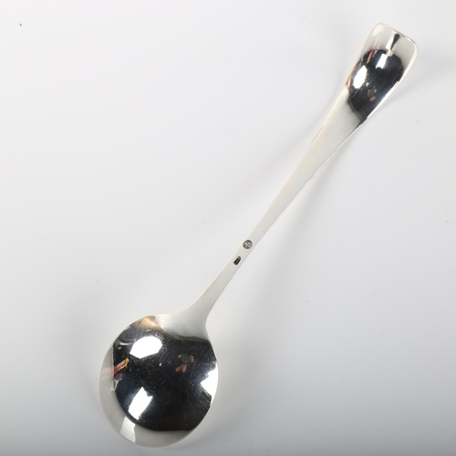 1377 - CARL M COHR - a Danish modernist silver long-handled preserve spoon, length 15cm, 0.9oz