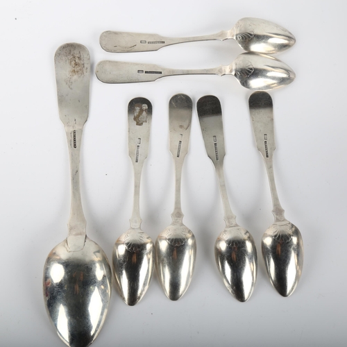 1390 - A group of American silver 'Basket Of Flowers' pattern spoons, tablespoon by Amabel Brasier, Philide... 