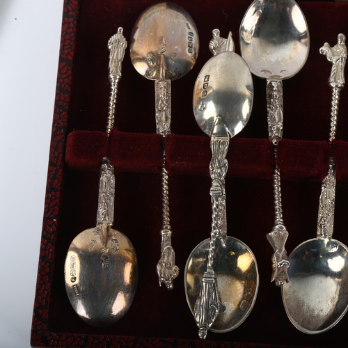 1391 - 2 cased sets of 6 silver Apostle teaspoons, including Sheffield 1893 and London 1910