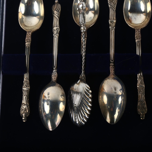 1394 - 2 cased sets of silver Apostle teaspoons, including Birmingham 1896 and 1938