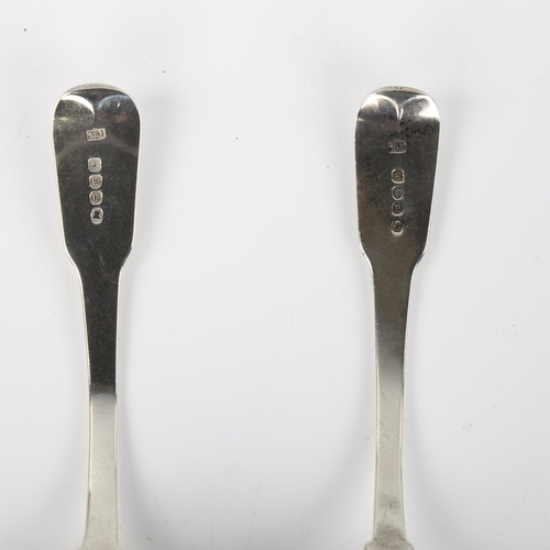 1417 - A pair of George III silver Fiddle pattern sauce ladles, with engraved Bishop's armorial crest, by T... 