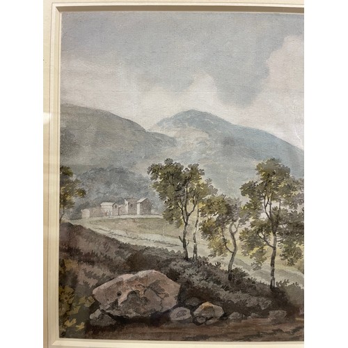 83 - George Barrett RA (1732 - 1784), rocky outcrop, watercolour, 23cm x 36cm, framed