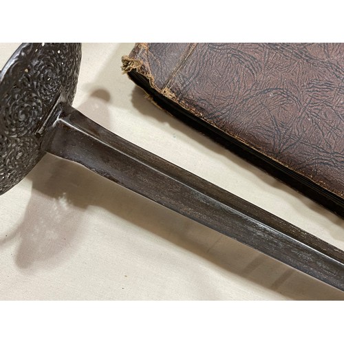 282 - An Antique Continental sword, probably 18th or 19th century, with pierced guard and pommel, length 9... 