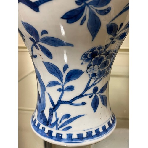 225 - 2 Chinese blue and white porcelain jars and covers, largest height 29cm (2)