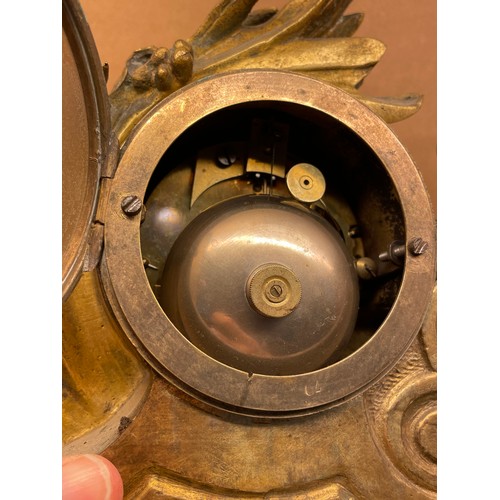 162 - An early 19th century gilt-bronze cased mantel clock by Raingo Frere Paris, Rococo style case surmou... 