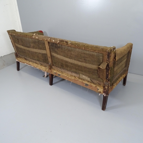 2564 - A Regency mahogany-framed three seater settee. 185x76x76cm. A/F.