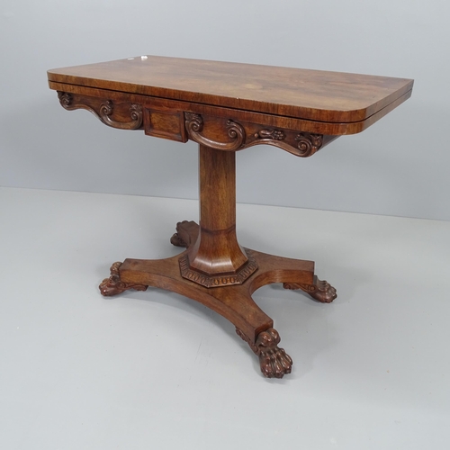 2055 - A Regency mahogany fold-over card table. 92x75x46cm