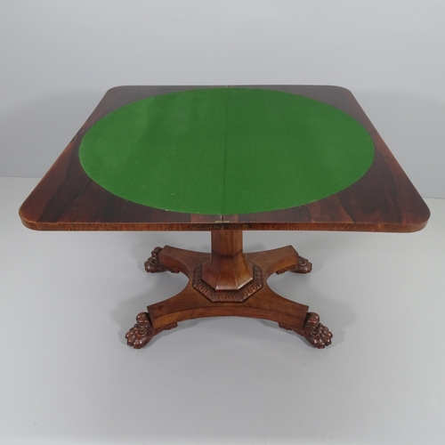 2055 - A Regency mahogany fold-over card table. 92x75x46cm