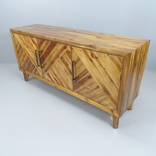 2058 - A contemporary three-door sideboard constructed from reclaimed pine. 168x82x48cm