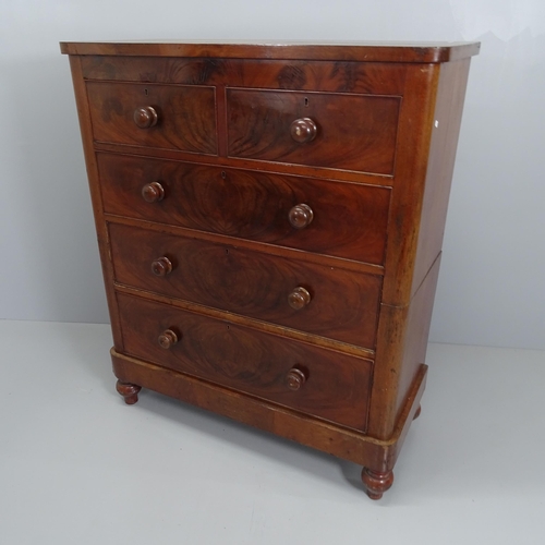 2072 - A Victorian mahogany two-section chest of two short and three long drawers. 106x125x49cm