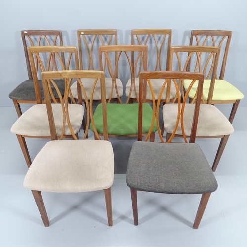 2095 - A mid-century G-Plan set of nine teak dining chairs. With maker's label.